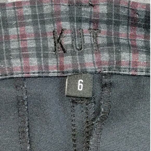 Kut from the Kloth Skinny Ponte Pants Mid Rise Plaid Burgundy Gray Womens Size 6 - Picture 5 of 9
